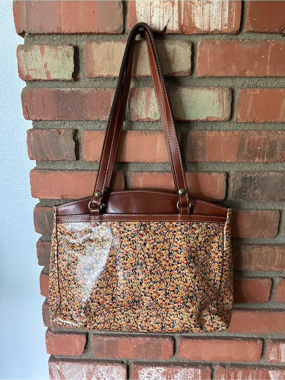 Patricia Nash Poppy Leather Tote in Wild Bloom